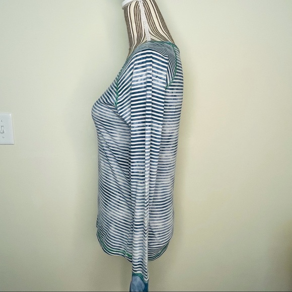 Prana blue tie-dyed striped long sleeve top - Picture 3 of 6